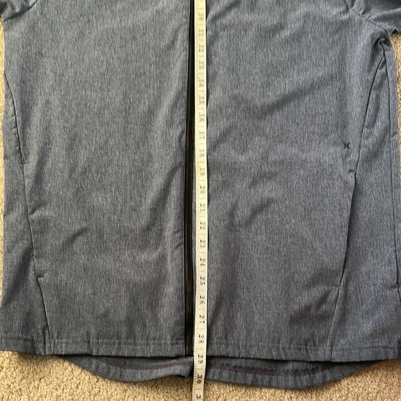 Hurley Protect Stretch 2.0 Coach Windbreaker Hooded Jacket Heather Blue Men’s L - Picture 9 of 10